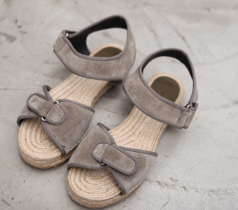 Sale-Cowhide Velcro Sandals-Gray240 55800-> 35000