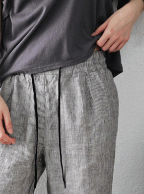 Striped linen pants -2Color