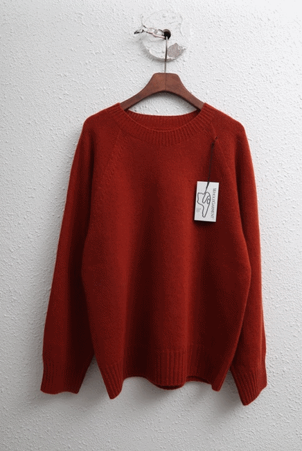 Sale-hole garment round knit-Beige-Wool80% 51800-> 37800