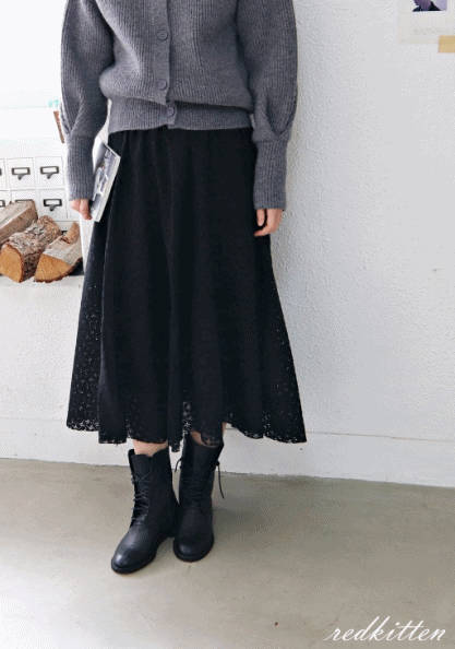 Flower Lace Skirt-2Color