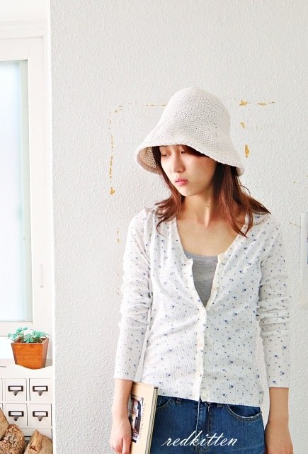 Sale-Comfortable Corrugated Floral Cardigan-White 46800-> 34800