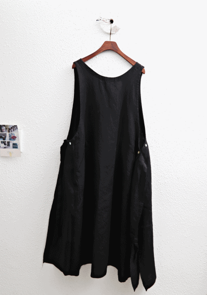 Linen Plain Vest Dress-2Color