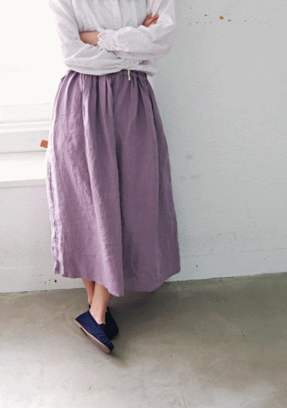 Linen Long Skirt-3Color