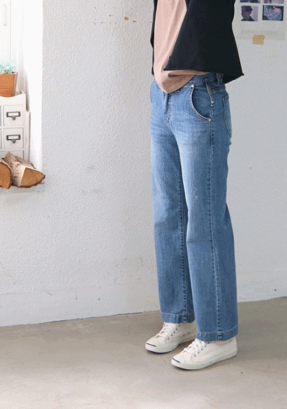 Sale-Simple Span Jeans Thong Pants-Lazge 65800-->45800