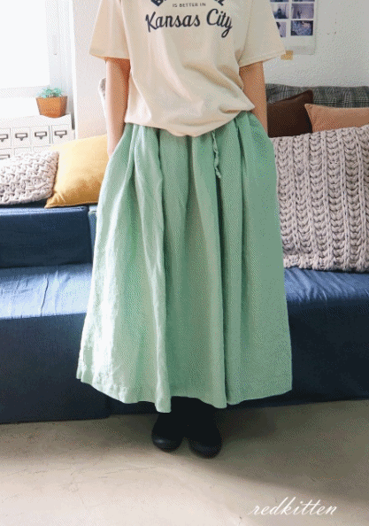 Garden Linen Long Skirt-3Color