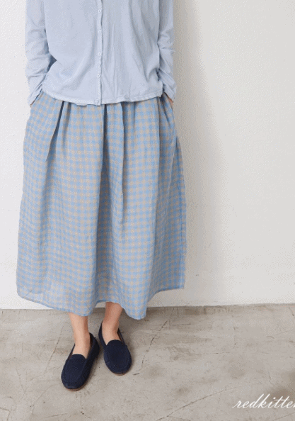 Checked Monet Skirt-3Color