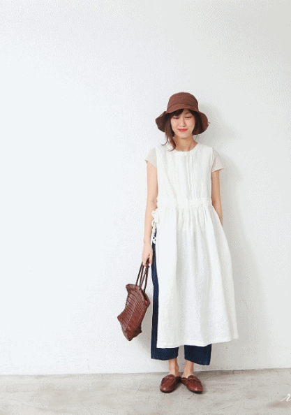 Lien linen vest dress-3color