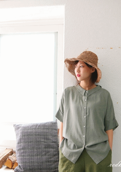 Comfortable color blouse-3Color