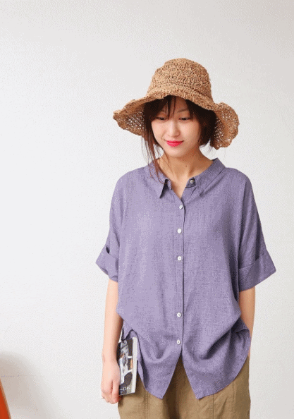 Comfortable color blouse-3Color