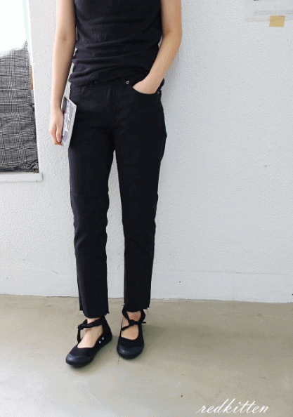 Black span cotton pants