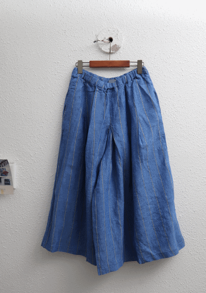 Linen check pants-3 color