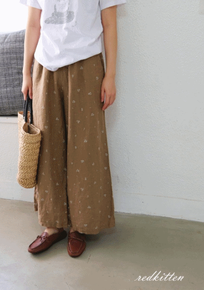 Linen cup pants-4Color