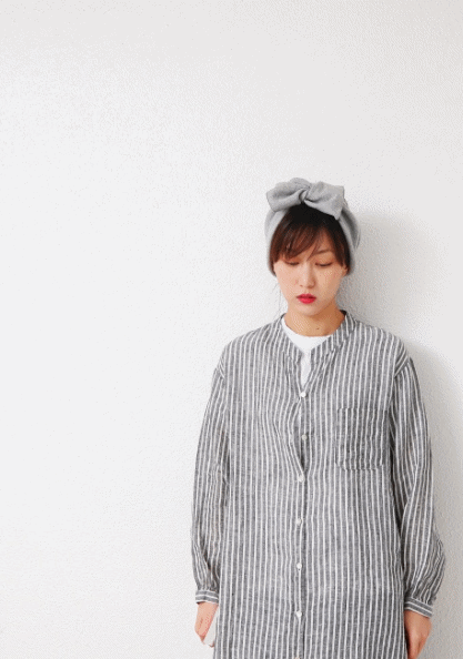 Striped Linen Shirt Dress-3Color