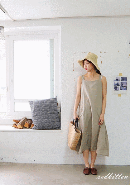 Square Linen Dress-3Color