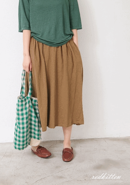 Soft Jute Cotton Skirt-5Color