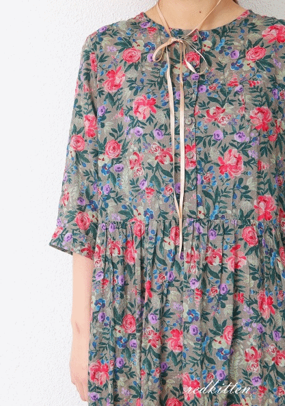 Antique Flower Dress-2Color