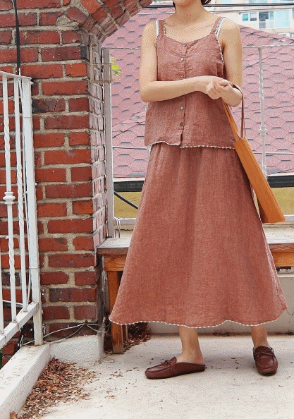Lace Linen Fur Skirt-3Color