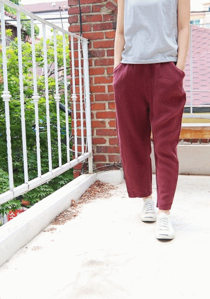 Linen ago slacks-3color