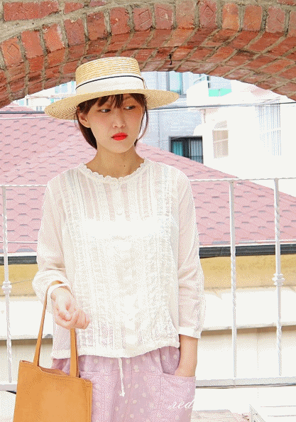 Lace String Cardigan Blouse-2Color