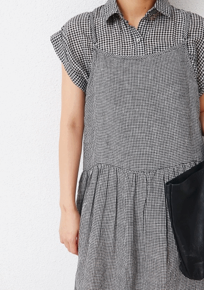 Fine Chess Linen Dress-3Color