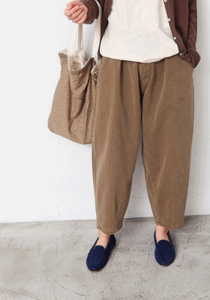 Sale-Pigmartin wrinkle exhaust pants-Brown