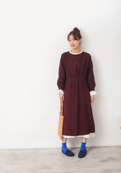 Open Wool Linen One Piece-2 Color-Wear it on both sides