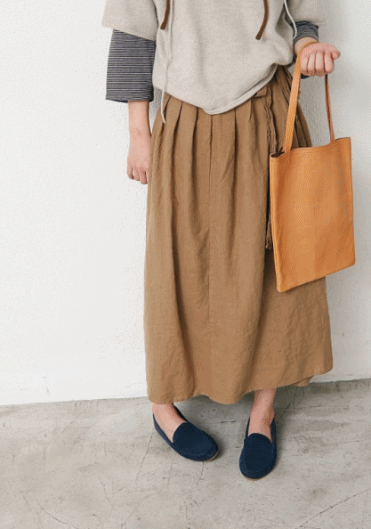 Wool Linen Wrap Skirt-3Color