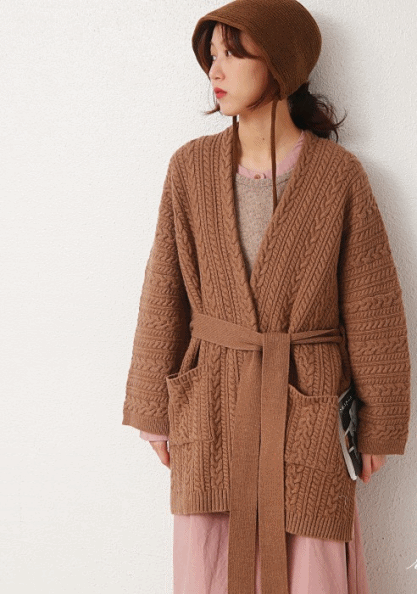 Luxurious knitted shawl cardigan-2Color