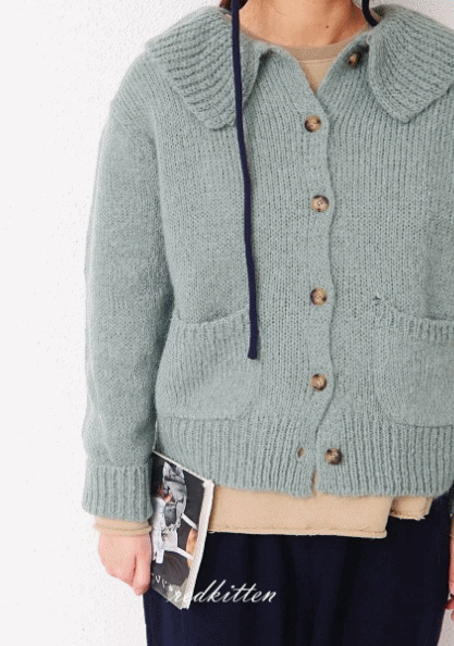 Frill Knit Wool Cardigan-2Color