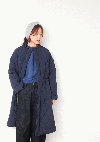 Quilting Round Long Coat-2Color