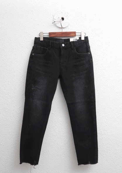 Black Raised Span Jeans
