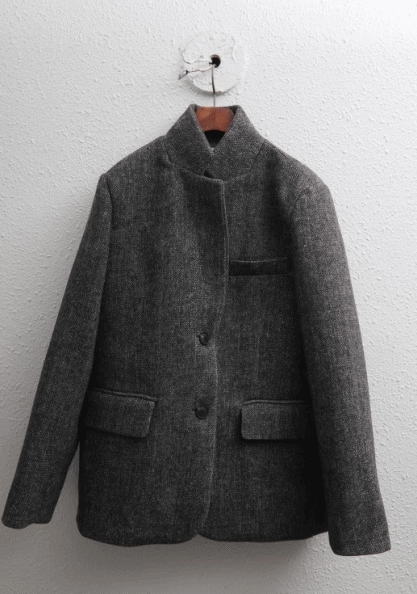 Herringbone Wool Padded Jacket