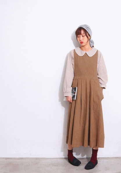 Linen Button Wrinkle Dress-3Color
