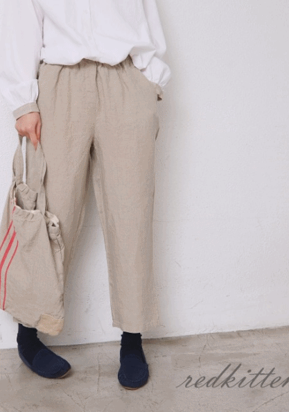 Sale-Daily Linen Pants-Black 42500-->31800