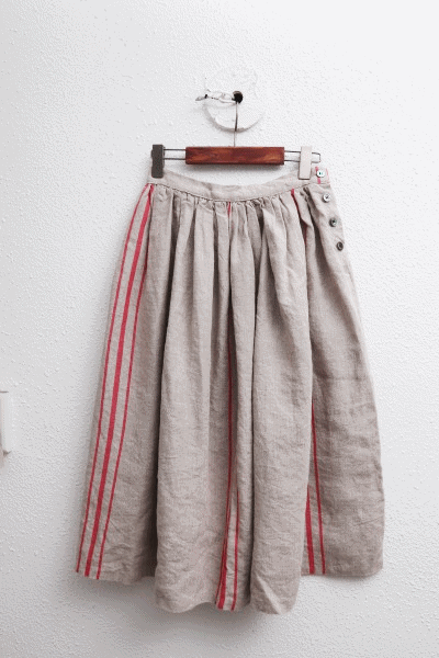 Striped linen skirt