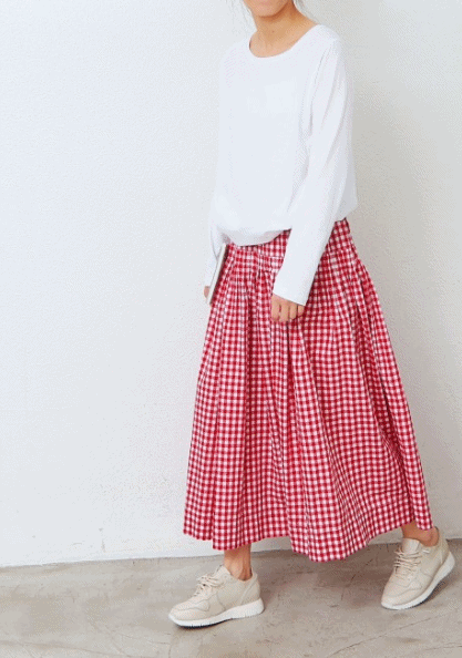 Fine wrinkle skirt-3Color
