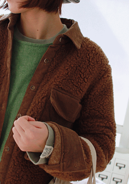 Golden color matching fleece jacket - 3Color