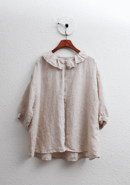 Candy coated linen blouse - 3Color