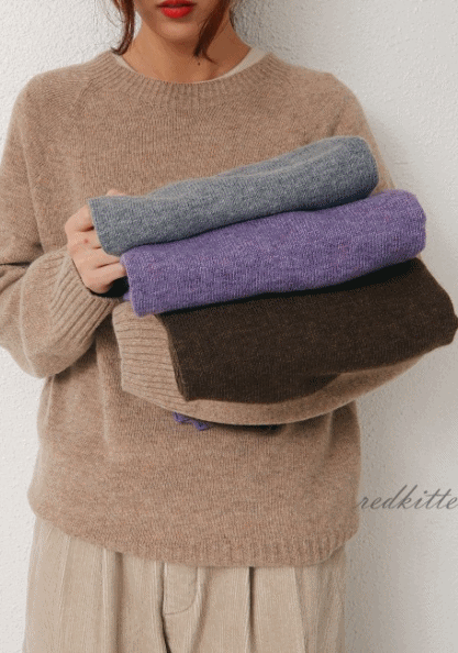 Whole Garment Wool Round Knit-5Color