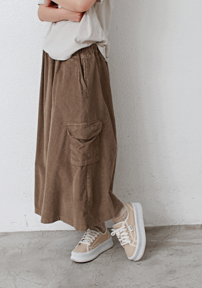 Sale-Golden Cargo Skirt-Dark beige 72000-->55000