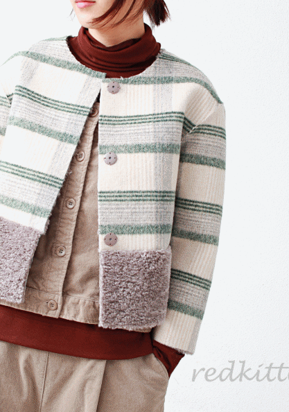 Sale-Handmade color matching fleece jacket-Wear it on both sides 186200-->120000