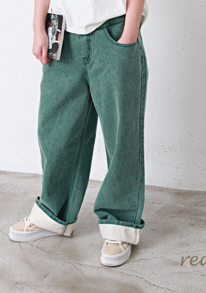 Color combination folding pants-2Color