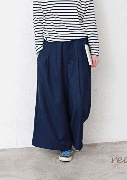 Wide pleated pants-3Color