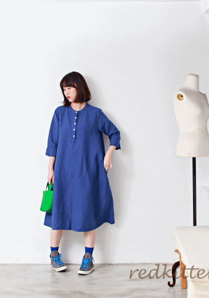 Linen A-Line Dress-3Color