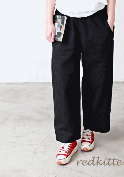 Triangular side baggy pants-3Color
