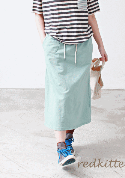 Pocket cotton skirt-4Color