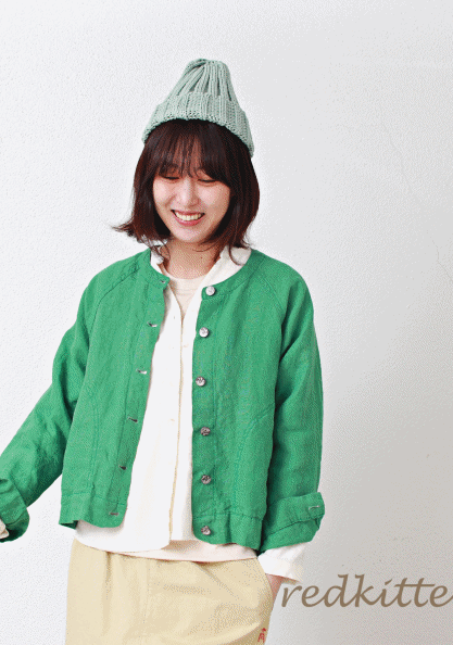 Round Linen Fuzzy Jacket-3Color