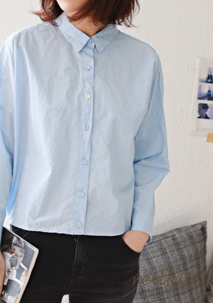 Dressy Sleeve Button Shirt-2Color