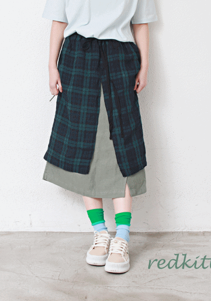 Linen Apron Skirt-2Color