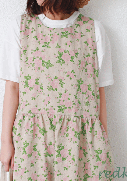 Natural Vest Flower Dress-2Color
